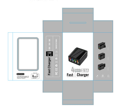 USB Charger Quick Charge 3.0 4 Phone Adapter For Tablet Portable Wall Mobile Charger Fast Charger